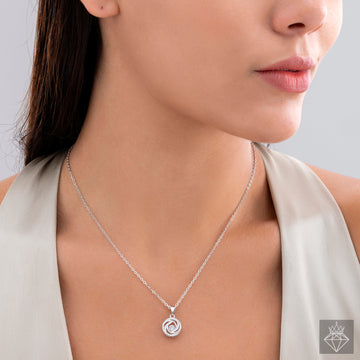 PRAO Opulent Round AD Crystal Pendant Necklace