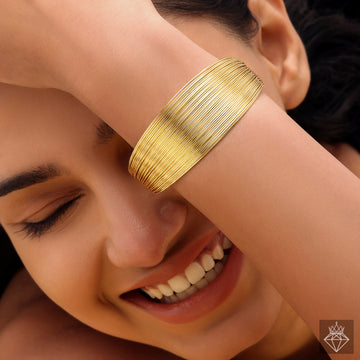 Bold & Gold Anti-Tarnish Layered Bangle Bracelet By PRAO