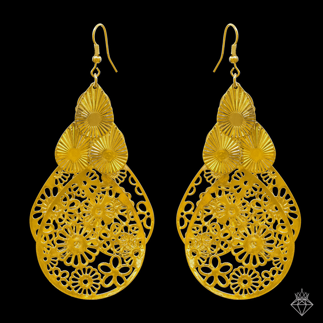 Anti-Tarnish Filigree Textured Danglers By PRAO