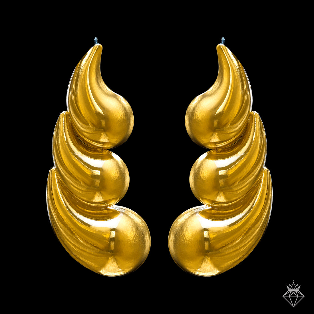 Anti-Tarnish Cascading Golden Drops Studs By PRAO