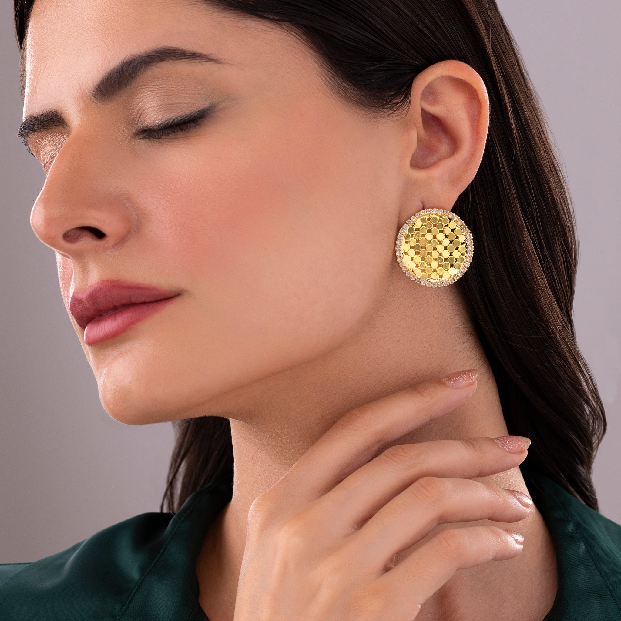 PRAO Anti-Tarnish Premium Brass Statement Studs