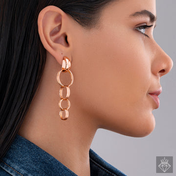 Anti-Tarnish Rose Gold Graduation Earrings By PRAO