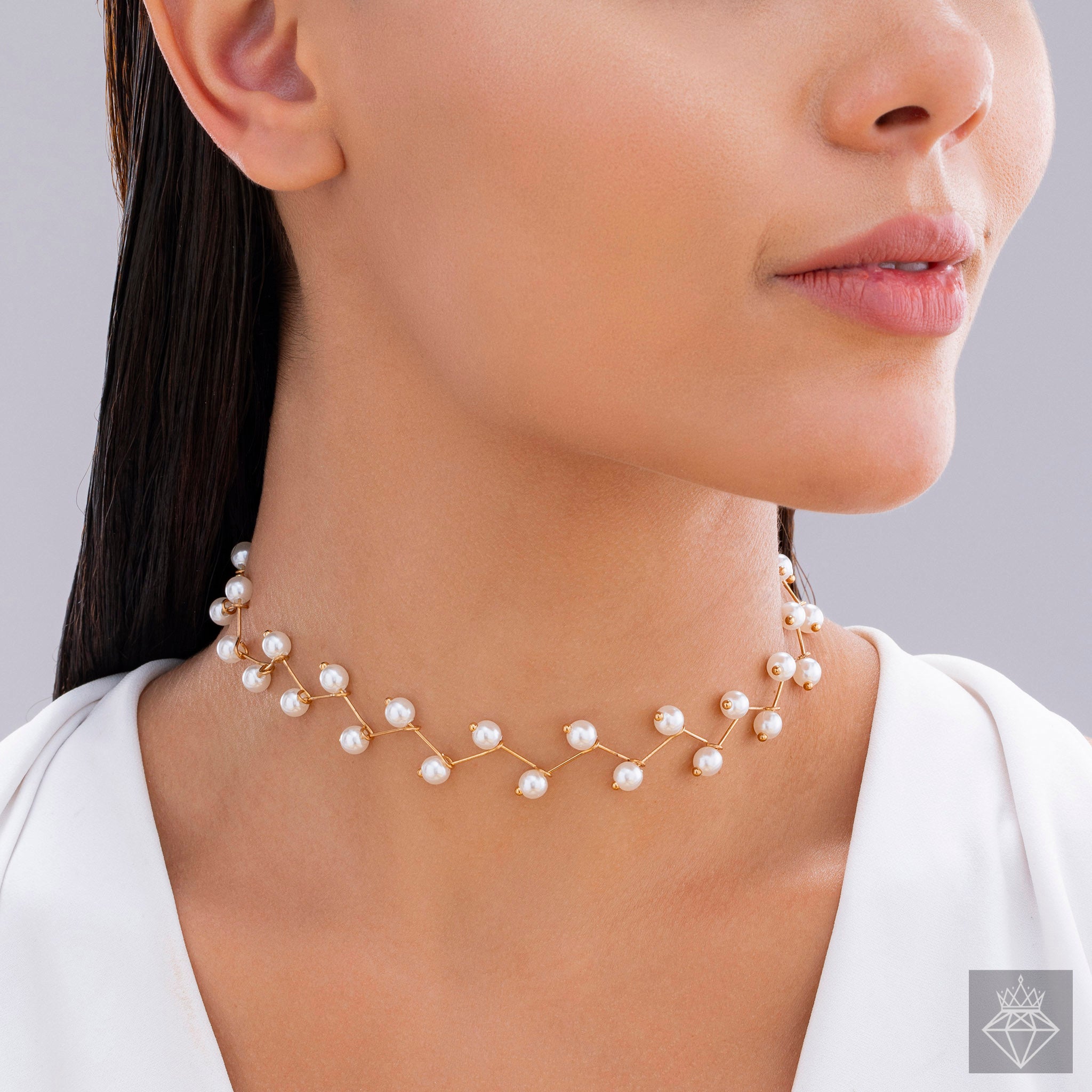 Anti-Tarnish Sleek Design Pearl Choker By PRAO