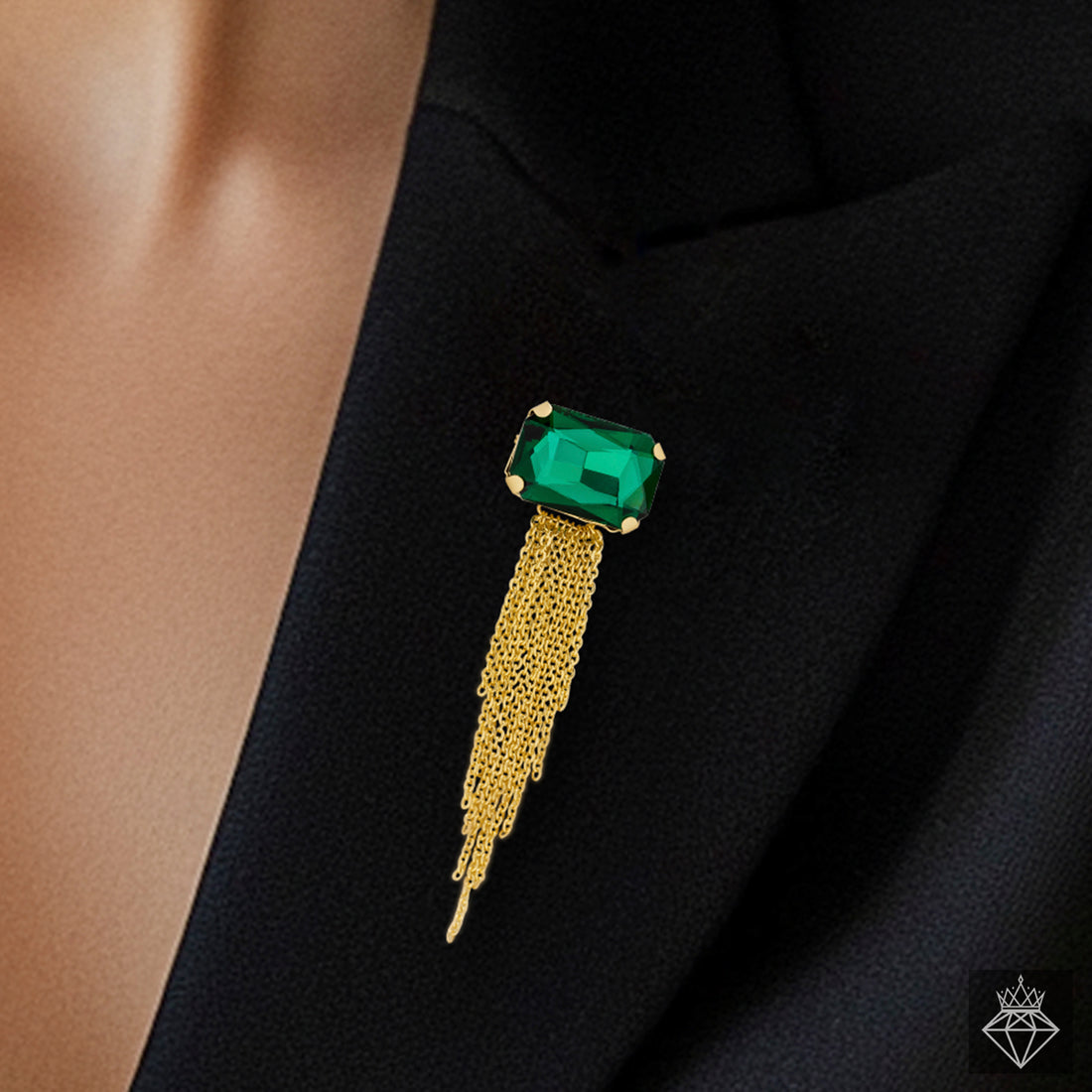 PRAO Anti-Tarnish Emerald Brooch✨