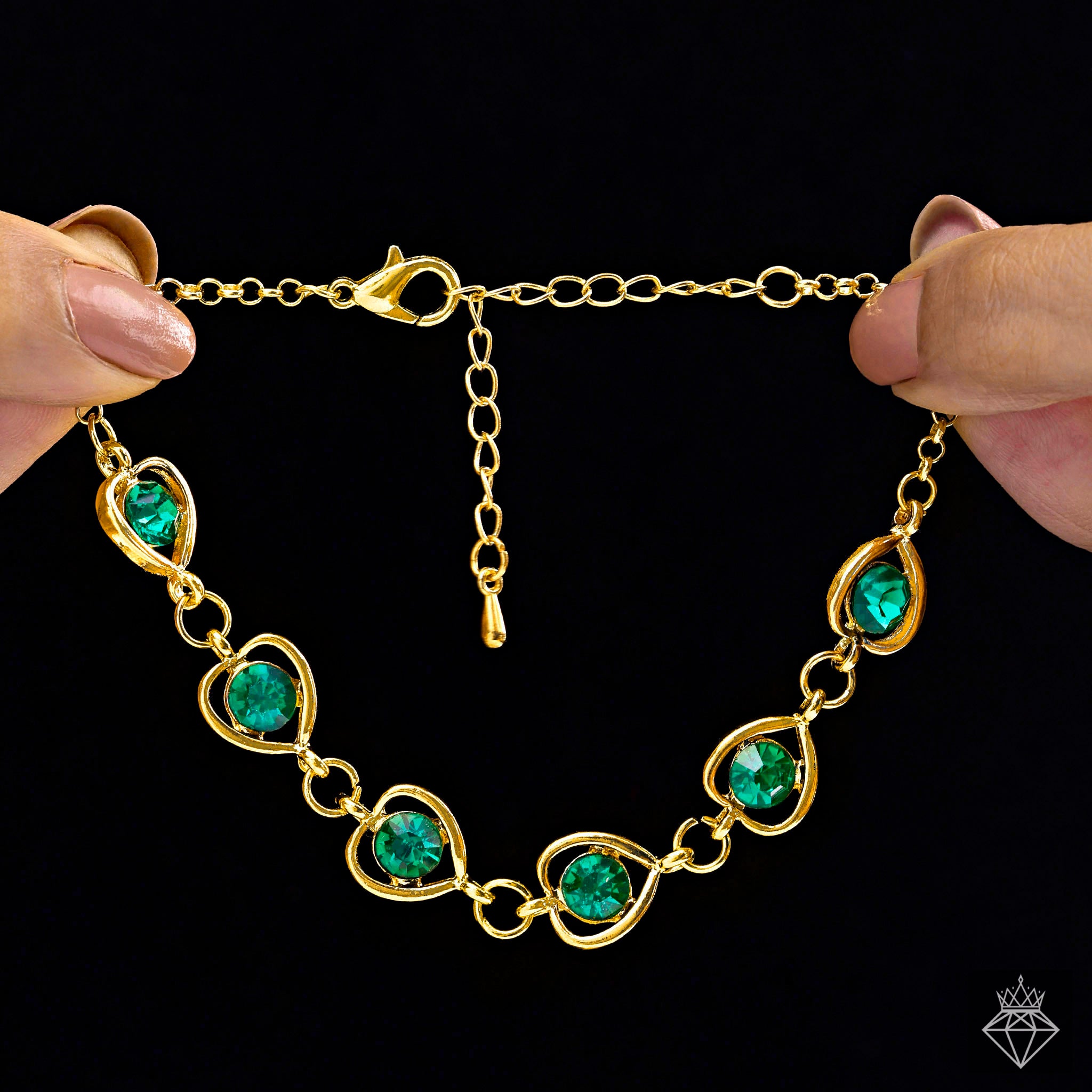 PRAO Anti-Tarnish Round Emerald Bracelet✨