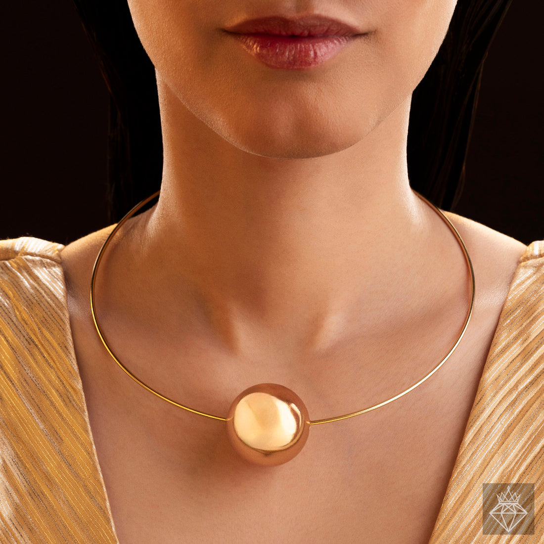 Anti-Tarnish Golden Ball Necklace By PRAO