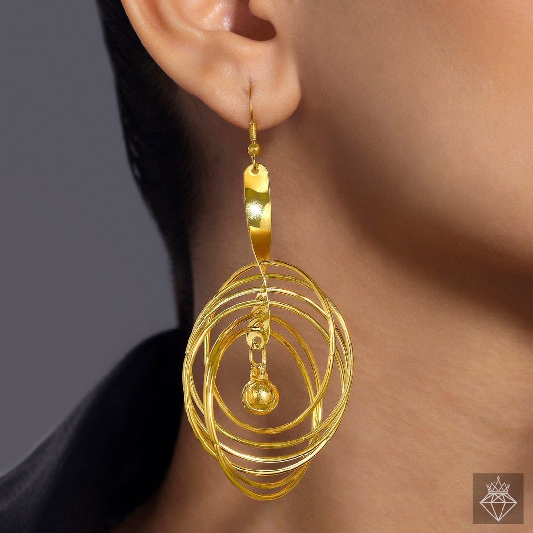 Anti-Tarnish Interlinked Wire Gold Plated Danglers By PRAO