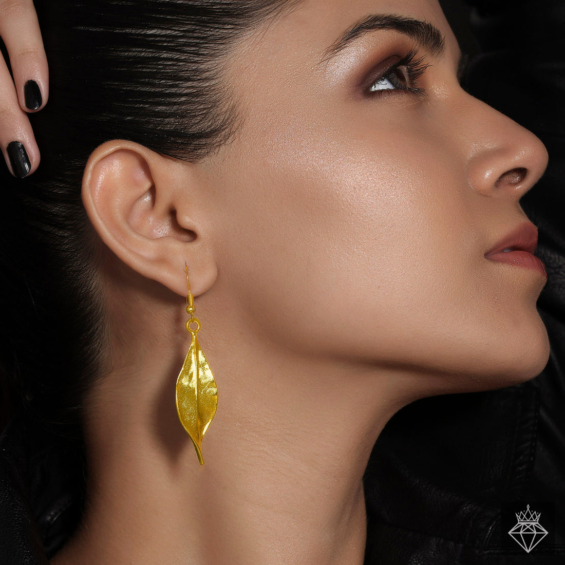 Anti-Tarnish Leaf Branchlet Gold Plated Earrings By PRAO