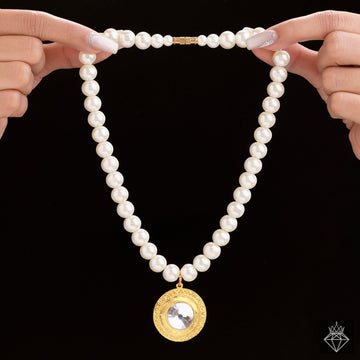 PRAO Anti-Tarnish Pearl Pendant Necklace Set With Earrings