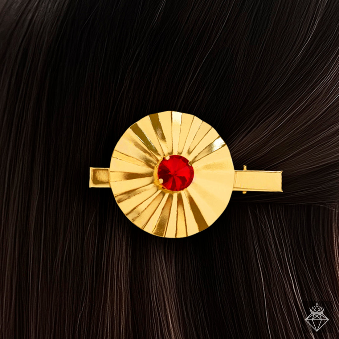 PRAO Anti-Tarnish Textured Coin Crystal Hairpin✨