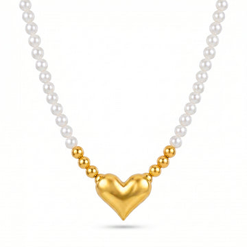 PRAO Necklace Anti-Tarnish Golden Heart