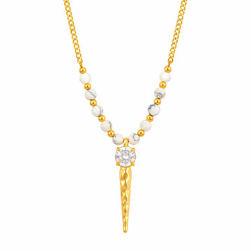 PRAO Necklace Anti-Tarnish Bead Spike Pendant