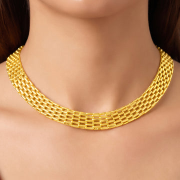 PRAO Necklace Anti-Tarnish Golden Designer Statement Chain