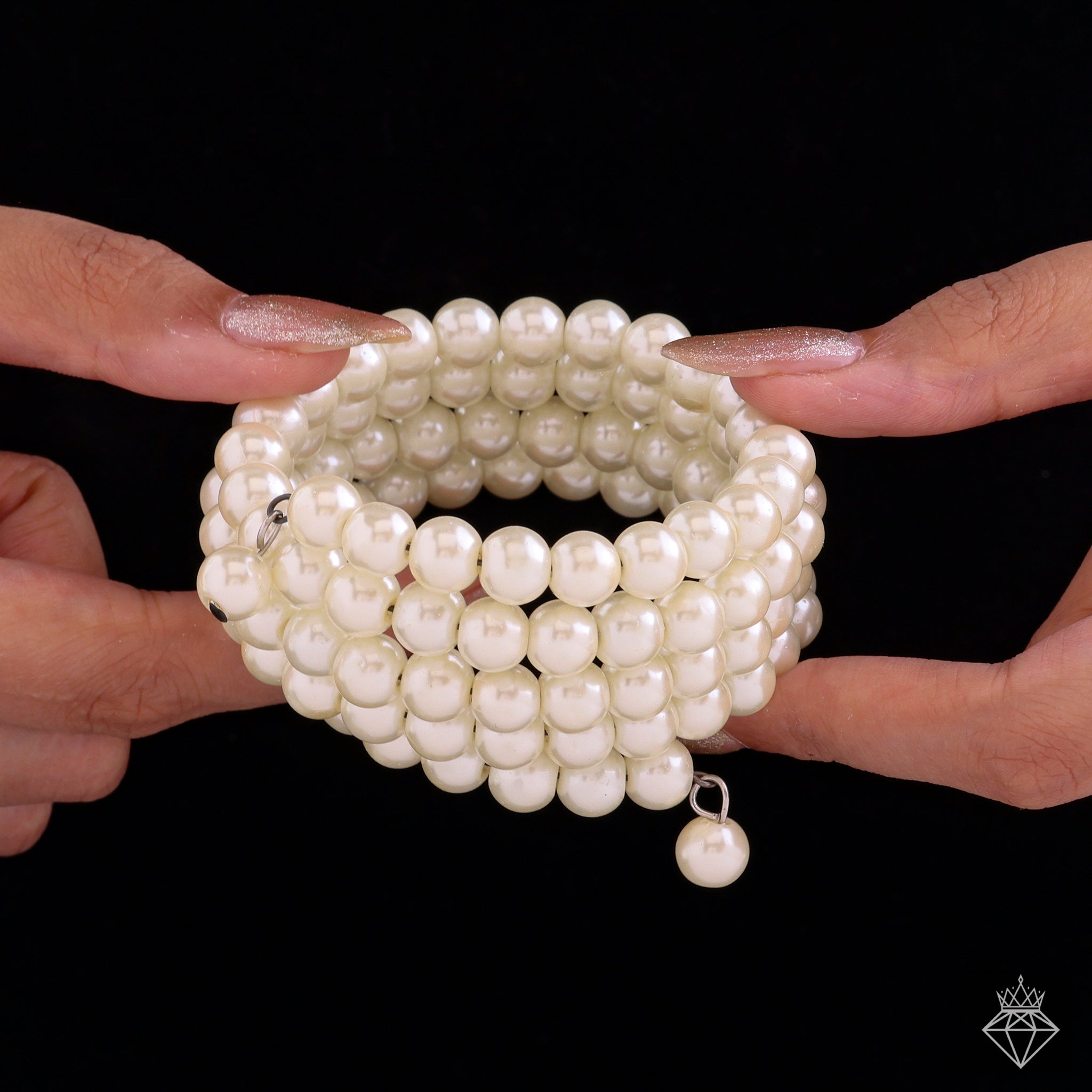 PRAO Bracelet Multilayered Spiral Pearl
