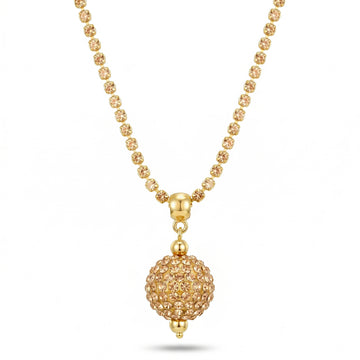 PRAO Necklace Anti-Tarnish Rhinestone Wrapped Ball Pendant