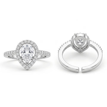 PRAO Ring Anti-Tarnish Teardrop Crystal (Adjustable Size)
