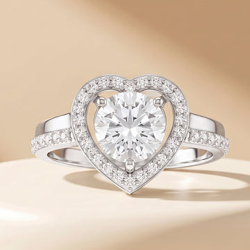 PRAO Ring Anti-Tarnish Heart Crystal (Adjustable Size)