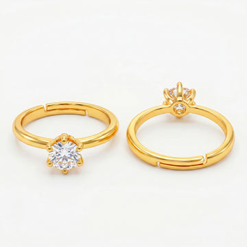 PRAO Ring Anti-Tarnish Solitaire Crystal (Adjustable Size)
