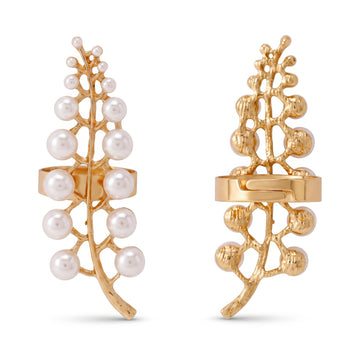 PRAO Ring Anti-Tarnish Pearl Branch Design (Adjustable Size)