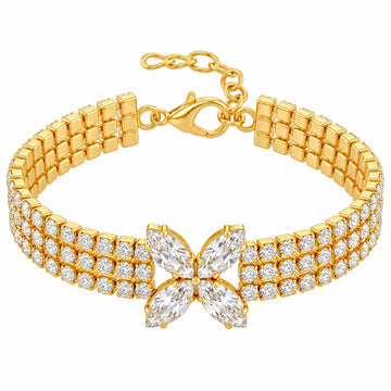 PRAO Bracelet Anti-Tarnish Marquise Crystal Butterfly (Adjustable Size)