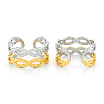PRAO Ring Anti-Tarnish Intertwined Infinity (Adjustable Size)