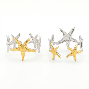PRAO Ring Anti-Tarnish Interlocking Starfish (Adjustable Size)
