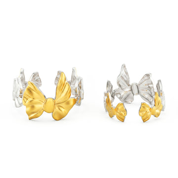 PRAO Ring Anti-Tarnish Ribbon Bow (Adjustable Size)