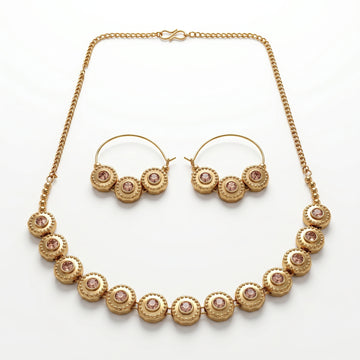 PRAO Necklace Anti-Tarnish Multi-Stone Set With Earrings