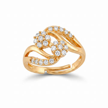 PRAO Ring Anti-Tarnish Pavé Diamond Bypass (Adjustable Size)