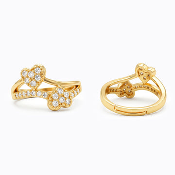 PRAO Ring Anti-Tarnish Crystal Heart Bypass (Adjustable Size)