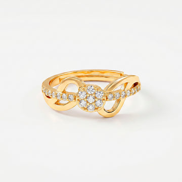PRAO Ring Anti-Tarnish Infinity Crystal Cluster (Adjustable Size)