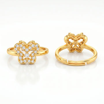 PRAO Ring Anti-Tarnish Butterfly Pavé Stone (Adjustable Size)