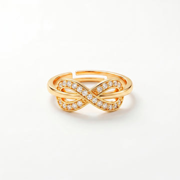PRAO Ring Anti-Tarnish Crystal Infinity (Adjustable Size)