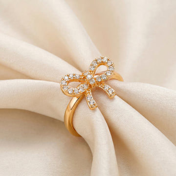 PRAO Ring Anti-Tarnish Pavé Bow (Adjustable Size)