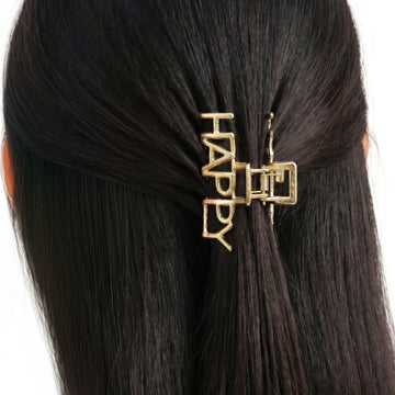 PRAO Hair Claw Clip Anti-Tarnish Happy Word