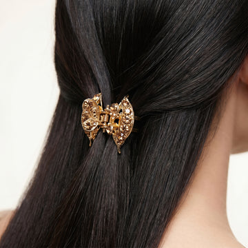 PRAO  Hair Claw Clip Anti-Tarnish Rhinestone Butterfly Wingspan