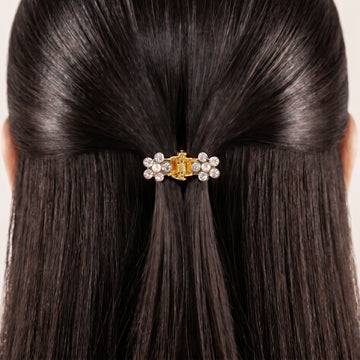 PRAO Hair Claw Clip Anti-Tarnish Floral Rhinestone