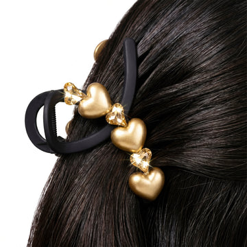 PRAO Hair Claw Clip Amber Heart