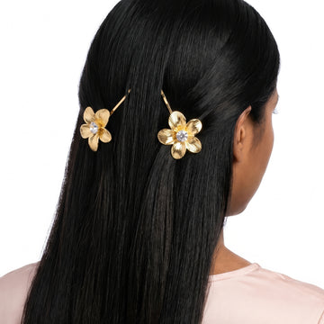 PRAO Hair Pin Anti-Tarnish Floral Rhinestone