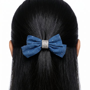 PRAO Hair Clip Anti-Tarnish Denim Rhinestone