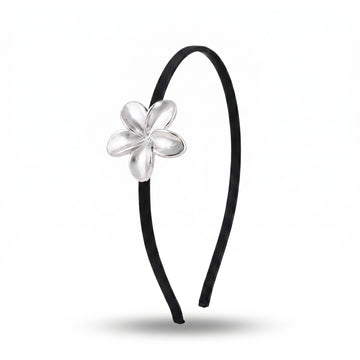 PRAO Hairband Anti-Tarnish Plumeria Cord Black Base