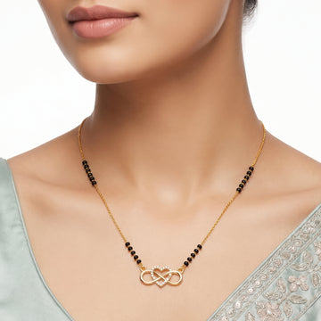 PRAO Necklace Anti-Tarnish Heart Infinity Pendant Mangalsutra