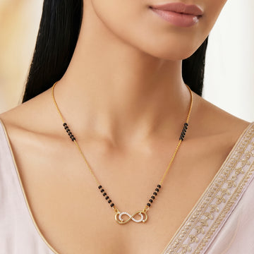 PRAO Necklace Anti-Tarnish Infinity Crystal Pendant Mangalsutra