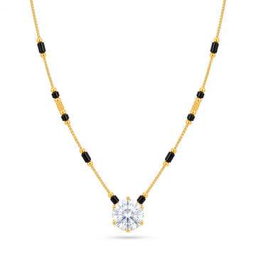 PRAO Necklace Anti-Tarnish Single Solitaire Crystal Pendant Mangalsutra