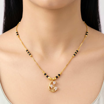 PRAO Necklace Anti-Tarnish Floral Crystal Chain