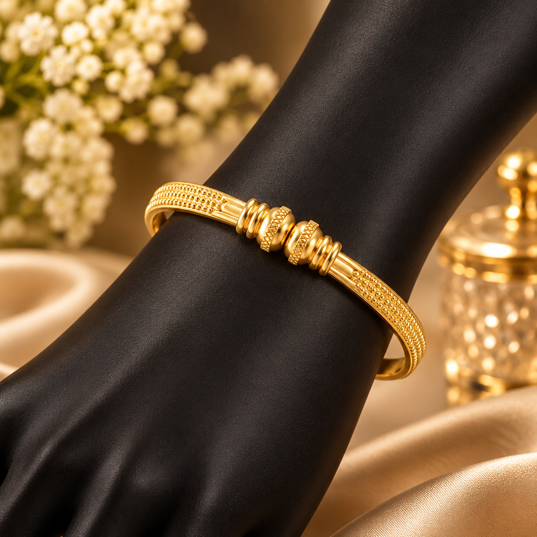 PRAO Bracelet Anti-Tarnish Gold Plated Bangle (Adjustable Size)