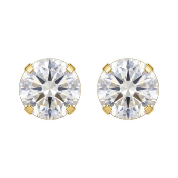 PRAO Earrings Anti-Tarnish Round Crystal Studs