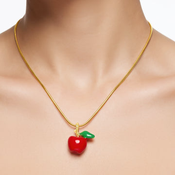 PRAO Necklace Anti-Tarnish Red Apple Pendant