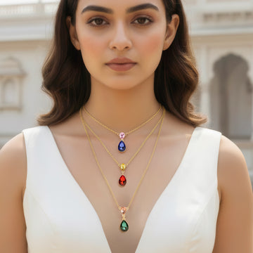 PRAO Anti-Tarnish Triple-Layer Drop Necklace