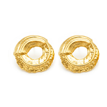 PRAO Earrings Anti-Tarnish Textured Sculptural Circular Studs